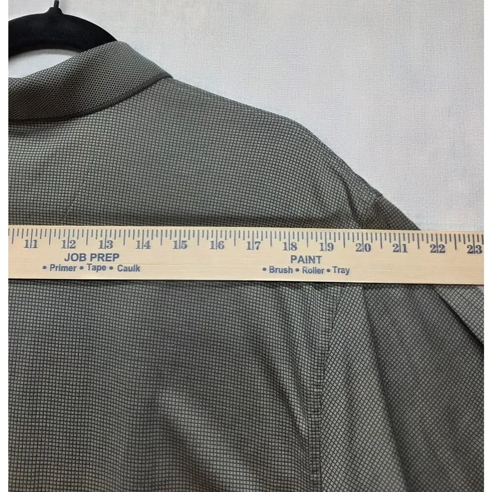 Vintage Nike Golf Shirt Mens Large Shield Logo Checkered Grid Polo Green Y2K